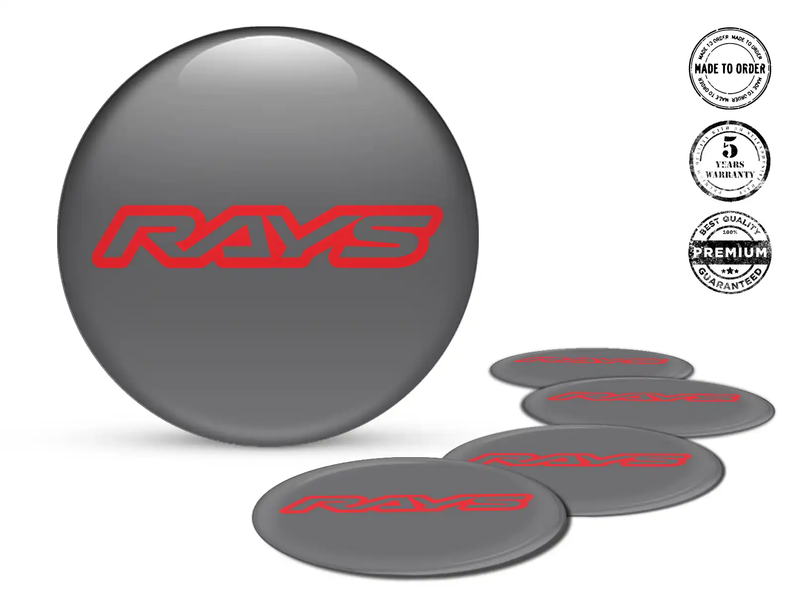Rays Aufkleber auf Felgen Gewölbtes Plaketten-Set